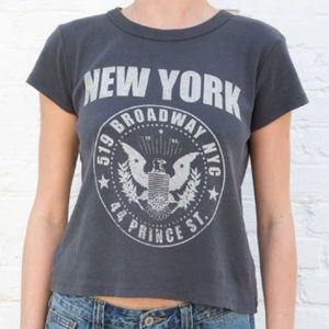 BRANDY MELVILLE John Gault graphic tee 519 Broadway New York t shirt hailie tee
